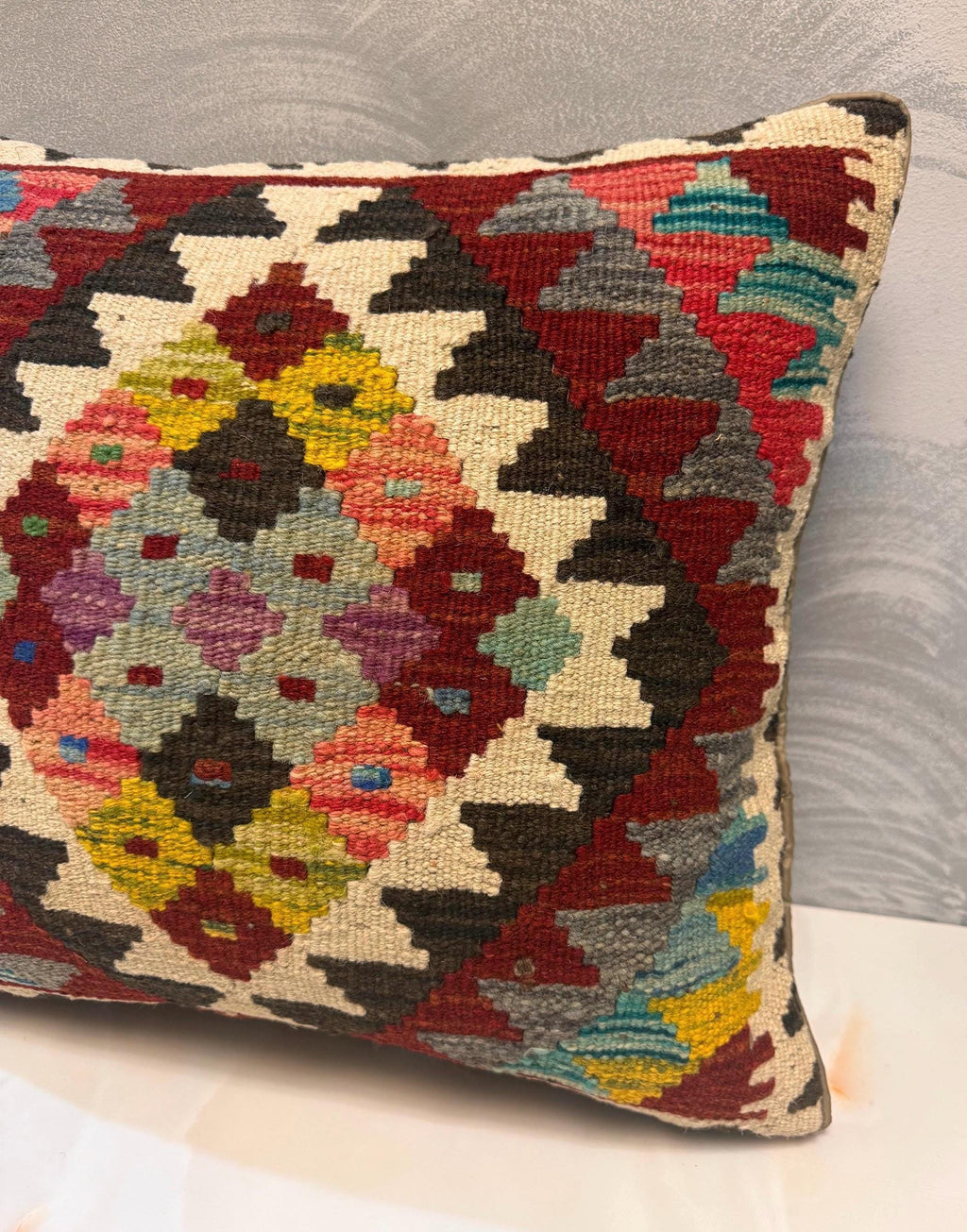 Handwoven Kilim Pillow Cover, Afghan Vintage Style, 50x50cm